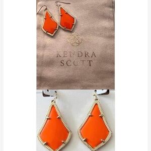 Kendra Scott Alex Orange Gold Earrings with dust bag